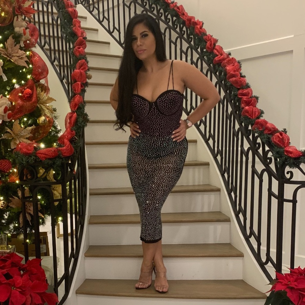 Colorful gem midi dress